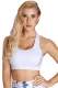 White Scoop Neck Hollow-out Back Sport Bra Top