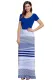 Navy Blue Crisscross Back Muliticolor Maxi Dress