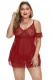 Fiery Red Plus Size Off The Shoulder Fiery Red Babydoll