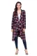 Fiery Red Hipster Plaid Draped Open Front Cardigan