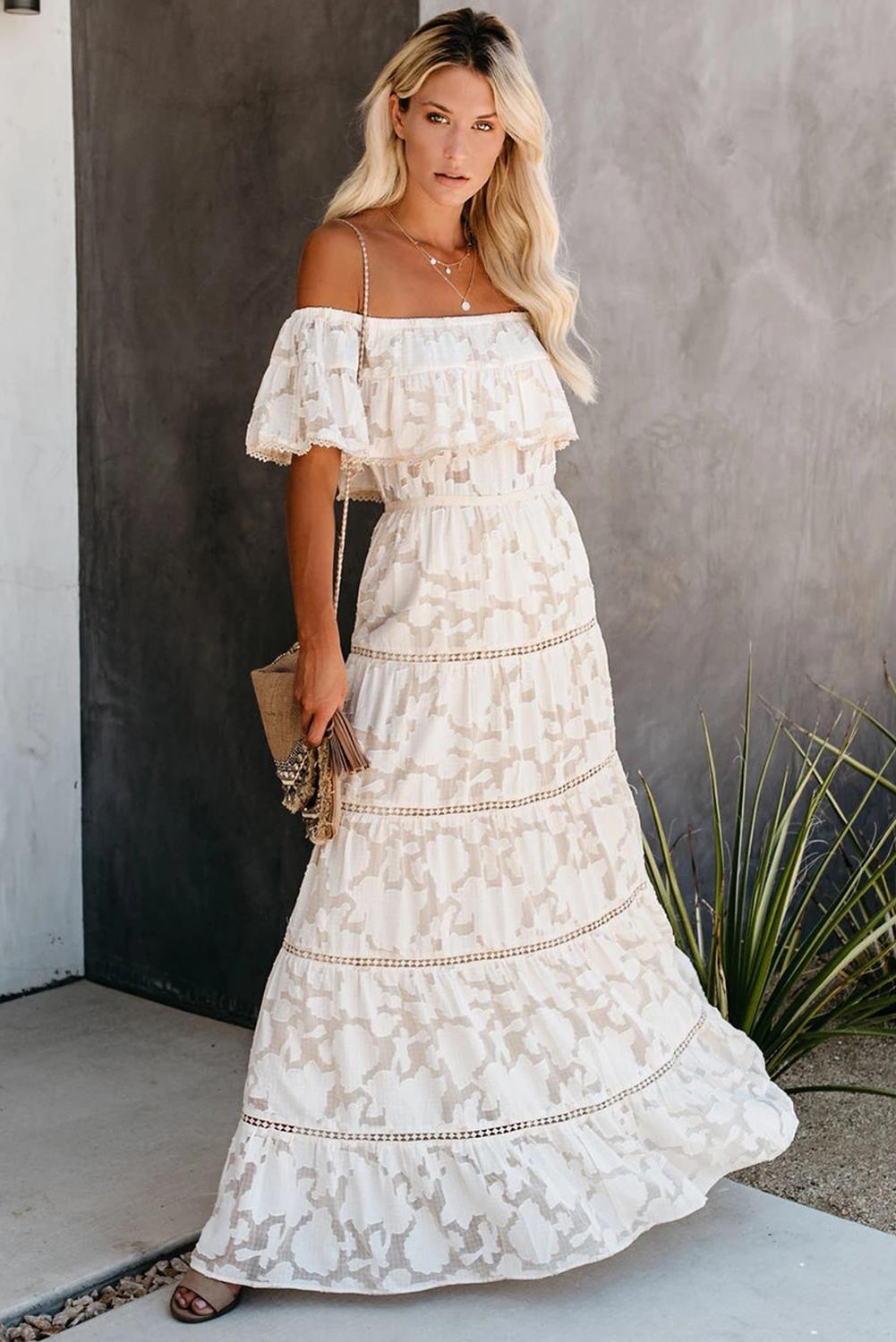 $19.8 Above The Clouds Off The Shoulder Maxi Dress Wholesale