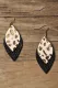 Gold Leopard Printed Double-Layered Leather Earrings