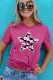 T-shirt en coton rose imprimé étoiles