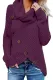 Black/Burgundy/Heather Gray Buttoned Wrap Turtleneck Sweater