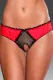 Fiery Red Frills Crotchless Panty
