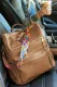 حقيبة ظهر من جلد البولي يوريثان كاجوال متعددة الاستخدامات باللون البني