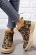 Chlupaté kotníkové boty s leopardím vzorem