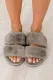 Gray Furry Vamp Slippers