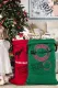 Green Christmas Elk Gift Canvas Drawstring Bag