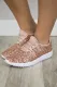 Pink Mesh Glitter Glam Sneakers