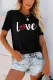 Love Letter Print Black T-shirt