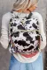 White Cow/Zebra Animal Print Color Straps Vegan Leather Backpack