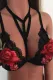 Black Floral Embroidered Hollow-out Bralette