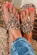 Suede Flat-bottomed leopard Print Sandals