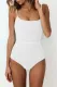 White One-piece Swimsuit With Belt