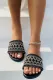 Black Ethnic Style Embroidered Slippers