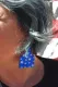Blue Sequined Star Print Earrings