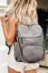 Gray PU Zipped Shoulder Bag Backpack