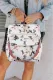 White Butterfly Print Casual Backpack