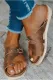 Braune Slip-on-Sandalen aus Kunstleder