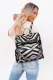 Zebra Print Color Strap Casual Backpack