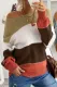 Brauner Pullover Colorblock Winterpullover