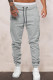 Gray Drawstring Elastic Waist Men's Joggers