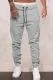 Pantalon de jogging gris à taille élastique avec cordon de serrage pour hommes