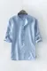Blue Pinstripe Middle Sleeve Men's Pullover Shirt