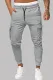 Pantalón de chándal gris con cordón y cintura elástica con bolsillos laterales entallados