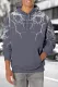 Gray Lightning Men's Hooded Sweatshirt with Kangaroo Pocket