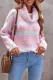 Multicolor Cowl Neck Ombre Knit Sweater