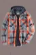 Men Quilted Plaid Jacket with Hood