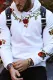Sudadera con capucha blanca con estampado floral para hombre