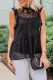 Black Lace Detail Dotted Print Sleeveless Top