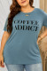 COFFEE ADDICT T-shirt graphique déchiré grande taille