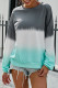 Gray Color Block Tie Dye Pullover Sweatshirt