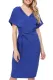 Blauer V-Ausschnitt, umgedrehtes, figurbetontes Kleid