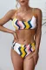 Multicolor Stripes Print Spaghetti Straps Bikini