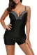 Black Ruched Ties Side Push Up Tankini Top