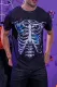 Halloween Skeleton 3D Print Short Sleeve Men's Graphic Tee