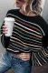 Black Rainbow Stripe Pattern Sweater