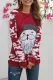 Fiery Red Santa Claus Long Sleeve Chic Crewneck Reindeer Sweaters