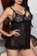 Strappy Lace Mesh Babydoll with Split Back