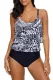 Monochrome Print Ruffle Front Maillot Swimsuit