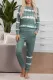 Army Green Tie-dye Stripes Pullover Top and Pants Lounge Set