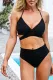 Black Crisscross Ruched High waisted swimsuits