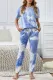 Blue Tie-dye T-shirt Pants PJ Set