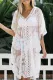 White Lace V Neck Beach Cover Up