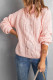 Suéter rosa liso de cuello alto de punto de ochos